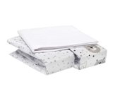 Flyideas Set 2 Lenzuola per Next to Me 50×83 cm + 1 Coprimaterasso Next to Me Impermeabile – 100% Cotone – Lenzuola Next2Me Compatibili, Morbide e Traspiranti