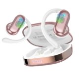 DUSONLAP Cuffie Open-Ear, 42 Ore Auricolari Sportivi Bluetooth 5.4 con ENC Mic e Gancio Auricolare Air, IPX7 Cuffie Bluetooth con Display LED per Fitness/Corsa, Controllo Touch, iOS Android, Oro Rosa