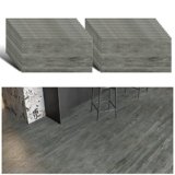 VEELIKE Adesivi per Piastrelle Effetto Cemento Pavimento Vintage Rivestimento Pavimento Adesivo Piastrelle Cucina Pavimenti PVC Adesivi Grigie Camera da Letto Impermeabili1.5mm 24 Pezzi 60cm×30cm