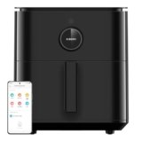 Xiaomi Smart Air Fryer 6.5L Friggitrice ad aria 6.5L, 1800W, 100 ricette, display OLED, temperatura regolabile 40°C-220°C °, cottura uniforme 360°, nero