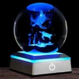 Oriamde 3D Sea Turtle Crystal Ball Night Light 3.15 inch Glass Ball Table Lamp with Color Changing Touch Base Decor Ideal Turtle Figurine Gifts for Friends Kids Christmas Birthday