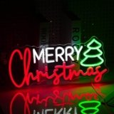 Merry Christmas Neon Sign LED Light for Wall Decor Bar Pub Club Home Bedroom Office Restaurant Decoration Party Art Wall Night Light