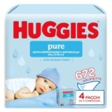 Huggies Pure, Salviette neonato, 99% acqua pura, 65% fibre assorbenti naturali, 672 Pz (12 x 56)
