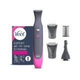 Veet Expert All-In-One Trimmer, Rasoio elettrico donna, Viso e parti intime, Epilatore elettrico donna 100% waterproof, 2 testine e 3 pettini guida, Rasatura ad alta precisione, Cordless