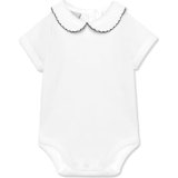 BABIDU Body Neonato Manica Corta 100% Cotone, Tutina Morbido Tessuto Traspirante e Anallergico per Pelli Sensibili, Body Collo Piqué, Abbigliamento Unisex Neonato e Bambina, Basic Estivi