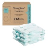 Tommee Tippee Ricariche per mangiapannolini Twist & Click, 12 ricariche di 10,5 metri l’una, pellicola antibatterica* multistrato, 12 X 10,5 m (la confezione può variare)