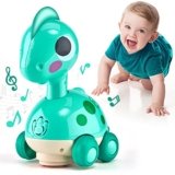 CubicFun Giochi Bambini 1 Anno Dinosauro Interattivo – Giocattolo Gattonare con Musica e Luci, Dino Sonoro per Neonato 12 18 Mesi, Regalo Bambino 1 2 Anni Compleanno