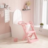 Toddler Potty Training Toilet Seat-Alongside Foldable Potty Train Chair Adapter, Potty Seats with Steps Ladder for Toddlers Kids, Boys, Girls, Child, Baby, and Must-Haves Portable Step Stool Supplies