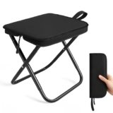 IBOPUXIU Sgabello Pieghevole, Sedie Pieghevoli Da Esterno, Portatile Leggero Sedia Pieghevole, Per Campeggio, Pesca, Escursioni E Viaggi, Resistente 120kg, Peso 0.6kg