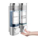 MEKOTRIN Dispenser Sapone Bagno, Dispenser Di Sapone Da Parete Mani Con Etichetta Impermeabile Per Cucine Bagni (Argento,)
