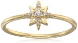 Amazon Essentials Yellow 18K Gold Over Sterling Silver Cubic Zirconia North Star Ring, Size 7