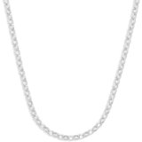 Amazon Essentials Sterling Silver Plated Double Chunky Round Link Chain 20″, Sterling Silver