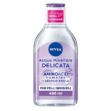NIVEA MicellAIR 5in1 Acqua Micellare Delicata 400 ml, Struccante viso e occhi dall’azione lenitiva, Detergente viso pelle sensibile per una detersione profonda e delicata