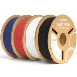 ELEGOO Filamento PLA Matte Nero & Bianco & Rosso & Navy 4 kg, 1,75 mm, Opaco PLA Filamento per Stampante 3D, precisione di misurazione +/- 0,02 mm, adatto per maggior parte delle stampanti 3D FDM
