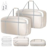 DIMJ 100L Comforter Storage Bag with Handls, Large Washable Blanket Storage, Compression Packing Totes Moving Bags With Zipper, Space Saving Containers For Pillow, Clothes, Bedding, 2 PCS