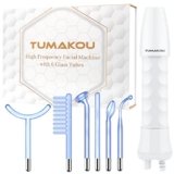 TUMAKOU Portatile Alta Frequenza Viso Professionale – 6 Elettrodi Blu Elettroterapia Massaggiatore Facciale per Rafforzamento della pelle, Rughe, Rimozione dell’Acne, Linee Sottili, Gli Occhi Gonfi