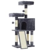 Feandrea Albero per Gatti, Casetta da 115cm, Tiragraffi, Grigio Antracite PCT141G01V1