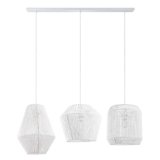 Paco Home Sospensione Tavolo Da Pranzo Cesto Boho Sala Da Pranzo Lampada E27 Rattan carta, Colore:Bianco (Ø28 + Ø30 + Ø33cm), Tipo di lampada___Colore:Luce a sospensione – Bianca