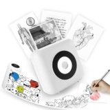 LFPERT Sticker Printer, Print Pods Mini Printer, Portable Bluetooth Sticker Maker Machine, CP1 Thermal Pocket Printers for Study Graphics, DIY, Notes, Journal, Photos & Gift Blessings, White