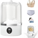 Underwear Washer, Upgrade Mini Portable Washing Machine Rechargeable Cushion Puff Washer Deep Cleans Small Clothes for Apartment, Dorm, RV, Travel & Hotel Use (Snow White‌)