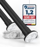 MEISENBERG Bastone Estensibile a Pressione 260-310cm, Nero Opaco, Ø 32 mm, Asta Tenda Doccia per Tende, Bagni e Balcone