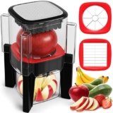 Fullstar Apple Slicer and Corer – 6.2 Inch Fruit Cutter 8 Slices, Includes 2 Attachments, Strawberry Slicer, Easy to Use, Heavy Duty Stainless Steel, Time Saving Meal Prep Tool