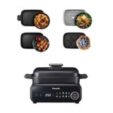 Panasonic NF-GM400 Multi-Cooker Elettrico 4 in 1, Griglia elettrica, Friggere, Cottura Lenta, BBQ, Vapore, Saltare, 1400W, 40-250°C, 9 Modalità Automatiche, Piastre lavabili in lavastoviglie