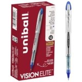 uniball Vision Elite Rollerball Pens, Bold Point (0.8mm), Blue, 12 Pack