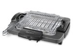 De’Longhi BQ60 Barbecue Grill Elettrico con Doppia Griglia e Bistecchiera, Doppia rotazione, impugnatura termoisolante, interruttore di sicurezza, vassoio antigoccia, facile da pulire,Grigio
