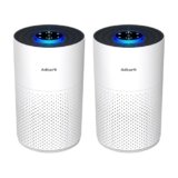 2 Pack Air Purifiers for Home Bedroom, ADTARK Air Cleaner with H14 True HEPA 3-in-1 Filter, Sleep Mode & Aroma Function, 3 Light Modes, Room Air Purifier with 3 Timer for Office, Dorm, Hotel (White)