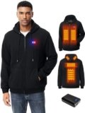 WUEAOA Heated Hoodie, with 7.4V Battery Pack Included, Full-Zip Heated Sweatshirt Hoodie for Winter for Men Women
