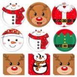 Oigco 100Pcs Christmas Party Supplies Kit – Serves 30 Guests, Including Dinner Plates, Dessert Plates, and Napkins, Perfect for Any Xmas Party Supplies Party Decorations