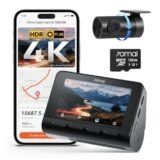 70mai A800SE Dashcam 4K+1080P GPS WiFi, Doppia Telecamera Auto Fronte/Retro con SD 128GB, F1.55, HDR, Visione Notturna, ADAS, Schermo 3″, Parcheggio 24/7, Supporta fino a 512GB