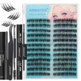 ANNAFRIS Ciglia Finte Ciuffetti Kit Naturali DIY Extension Ciglia Cluster Lashes con Pinze e Colla(FS,T05)