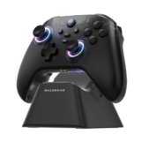 Machenike G3V2PE Controller Bluetooth per PC/Switch/iOS/Android – Joystick e Grilletti a Effetto Hall, RGB, Pulsanti Rimappabili, Batteria da 1000mAh con Dock di Ricarica 1000Hz Respuesta, Nero