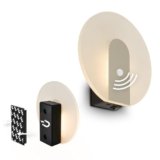 BRILONER Sticklights – Lampada parete senza fili con rilevatore di movimento, batteria ricaricabile, staccabile magneticamente, applique a batteria, applique da interno, 15×3,7×14,7 cm, nichel opaco