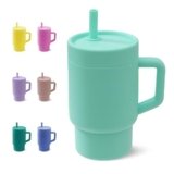 DLOCCOLD Silicone Straw Cup, Adorable Miniature Tumbler with Straw Handle, Tumbler Cup, 10oz, Easy to Clean