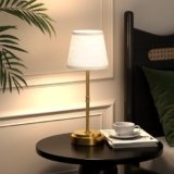 Cordless Table Lamp Rechargeable(7500mAh Battery) – Portable LED Desk Lamp for Dining Room,Bedroom,Patio – 2-in-1 Adjustable Height (16″/11″) Antique Brass Touch Light – Stepless Dimmable(Warm White)