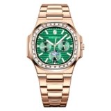 SAPPHERO Orologi da uomo quadrato analogico orologio da polso 31 m impermeabile luminoso uomo quarzo cronografo acciaio inossidabile classico elegante regalo designer, oro verde, Bracciale