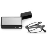 Riwissipa Portable Foldable Blue Light Blocking Reading Glasses Folding Computer Glasses with Case for Men Women Readers (Dark gray, 4, x)