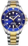 Stuhrling Original Men’s Dive Watch, Swiss Movement, Stainless Steel, Blue Dial, Stainless Steel Bracelet, 100M Water Resistant