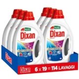 Dixan Liquido Color Detersivo Lavatrice (6 confezioni da 19 Lavaggi), Detersivo liquido lavatrice per colori vivaci, pulizia profonda del bucato e freschezza igienica per la lavatrice