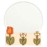 THUN, Specchio da Appoggio in Ceramica Decorata a Mano, Linea Happy Country, Idea Regalo per la Casa, Ø 20 cm