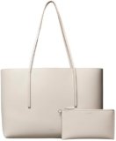Calvin Klein Donna Borsa Tote Bag Foil Logo con Custodia Estraibile, Avorio (Chateau/Desert Taupe), Taglia Unica