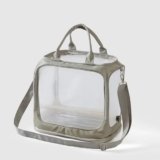 Parrot go Out Portable Bird Bag Oxford Cloth Clear pet cage Foldable pet Go Out Bird Bag (Grey)