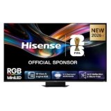 Hisense Smart TV RGB MiniLED 180Hz 85″ 4K 85UR9S, Schermo Anti-Riflesso, 100% BT2020, Dolby Atmos 4.1.2 By Devialet, Dolby Vision IQ, VIDAA OS, USB-C, Native 180Hz Game Mode, Wifi 6E, BT, lativù 4K