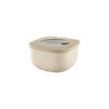 Guzzini Store&More Kitchen Active Design Contenitori Ermetici Bassi per Frigo/Freezer/ Microonde (S), 12.2 x 12.2 x 6.8 cm, Marrone (Clay)