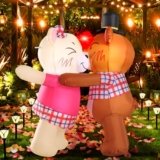 GIFTFIND Valentines Inflatables Outdoor Decorations – 4.6FT Valentine’s Day Inflatable Couple Bear Blow up Yard Decoration with LED Light for Party Anniversary Wedding Propose Garden Lawn Decor