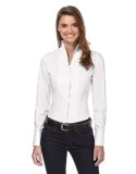 Vincenzo Boretti Camicia-Blusa Donna Elegante, Colletto Alto, Manica-Lunga, in Tinta Unita, Facile da Stirare, Taglio Abbastanza Aderente/Modern-Fit Bianco 46