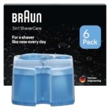 Braun ShaverCare 3In1 CCR6 Cartucce Di Ricarica ORIGINALI Per Stazione SmartCare, Pulisce Igienizzando Il Rasoio Elettrico Barba 10 Volte Meglio Dell’Acqua, Al Profumo Di Limone, Confezione Da 6